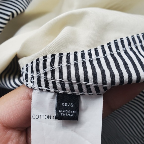 LAFAYETTE 148 New York Shirt Womens XS Multi Colorblock Striped Collar Button Up - Picture 6 of 11